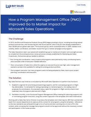 Case Study: Microsoft PMO – Go-To-Market Sales Operations